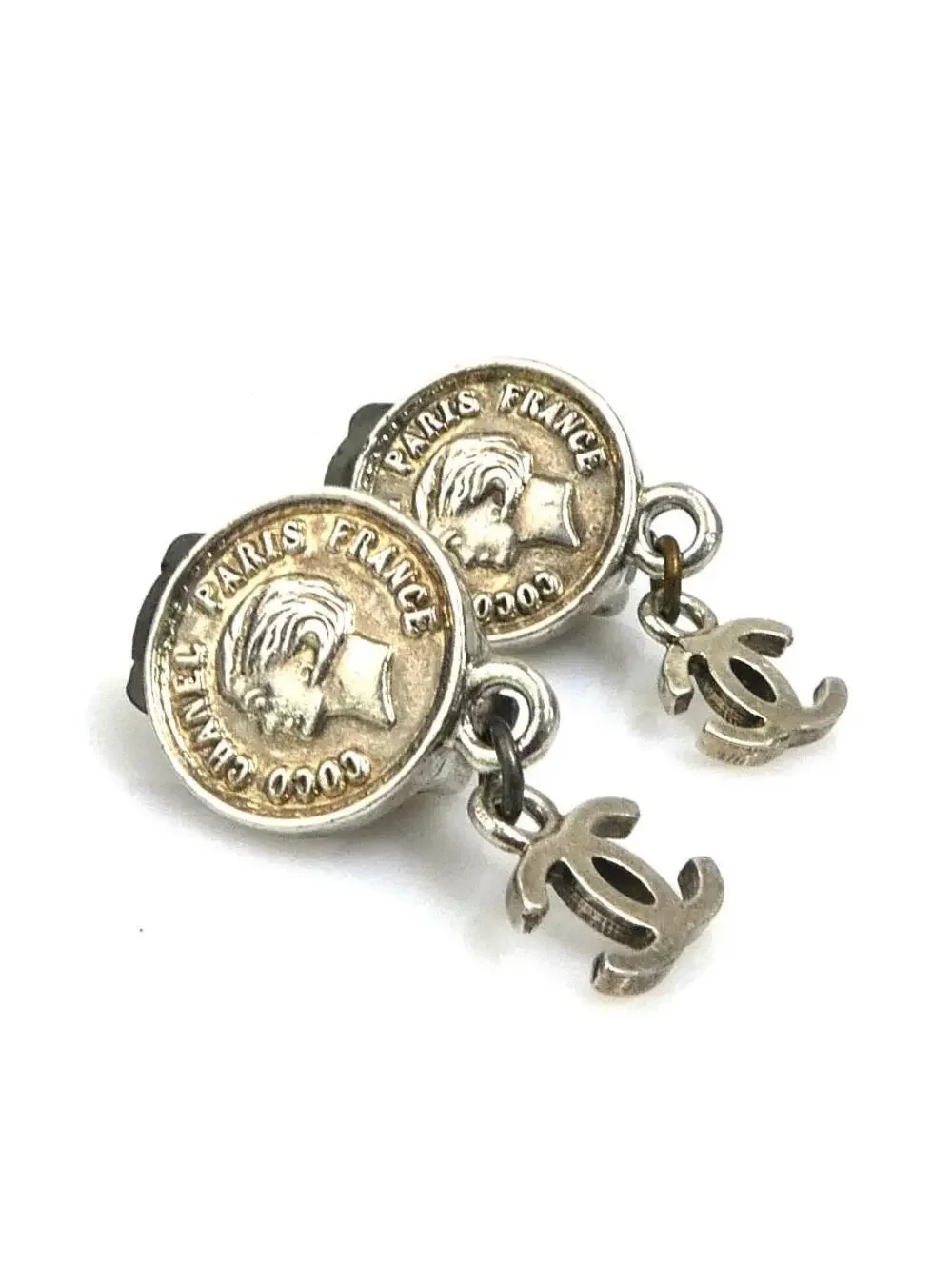 Auth Chanel Vintage Medallion Clip On #307823C31B